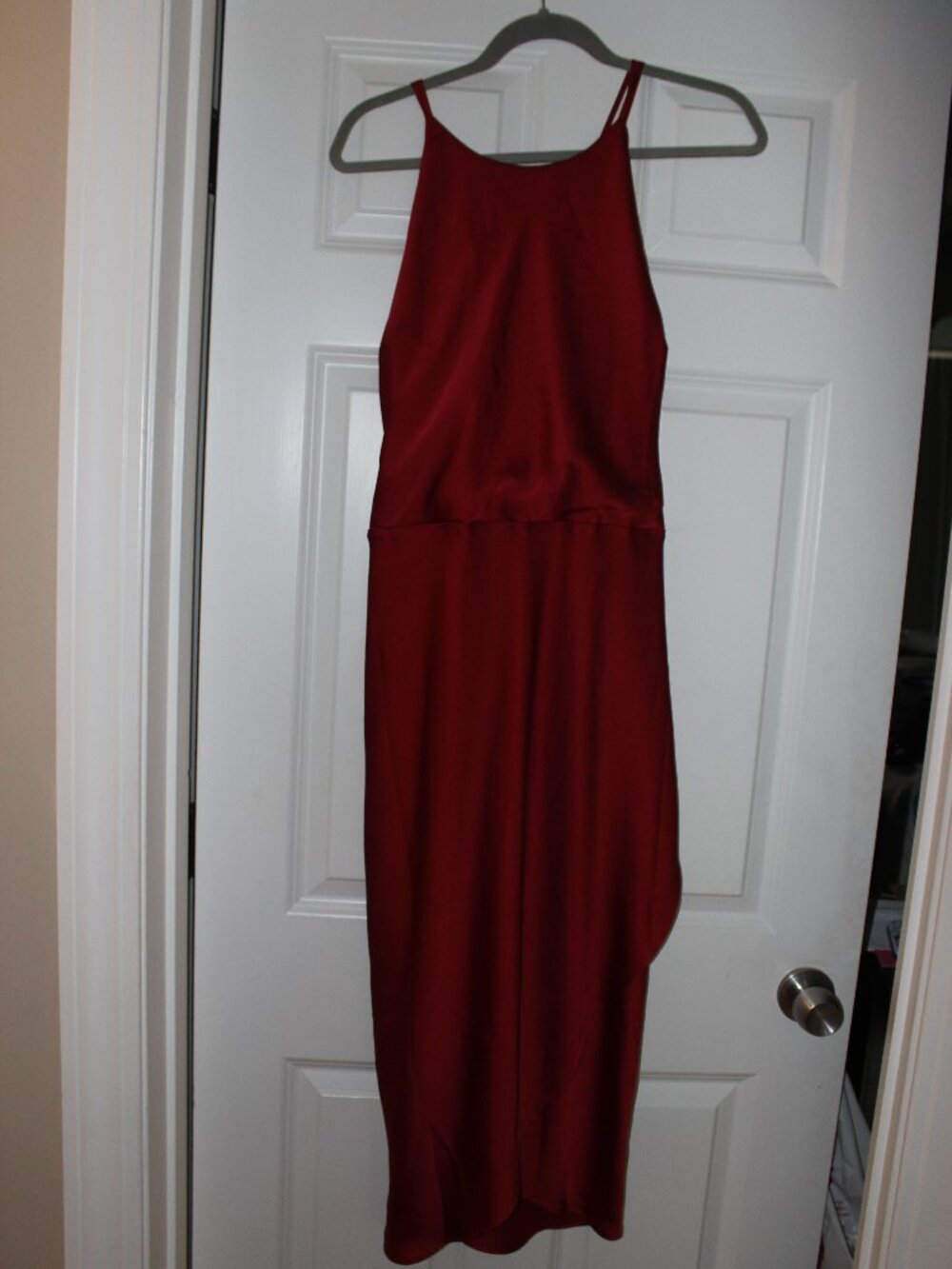 Express Women's Red Satin Midi Dress